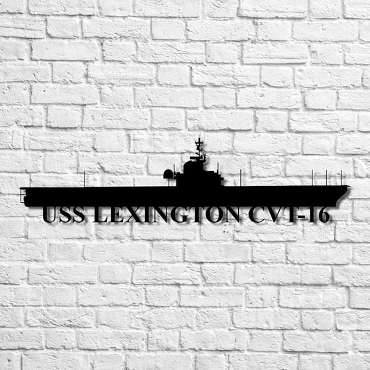 Uss Lexington Cvt16 Navy Ship Metal Art, Custom Us Navy Ship Cut Metal Sign, Gift For Navy Veteran, Navy - metal sign