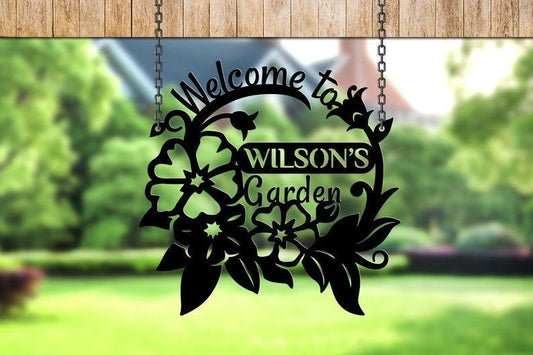 Garden Signs Metal Decor For Garden Birthday Gift For Mother Birds Garden Sign Metal Art Mom Gift Personalized Sign For Garden - 8 inches - metal sign