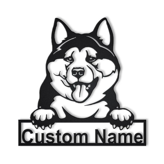 Personalized Akita Inu Dog Metal Sign Art, Custom Akita Inu Dog Metal Sign, Akita Inu Dog Gifts For Men - metal sign