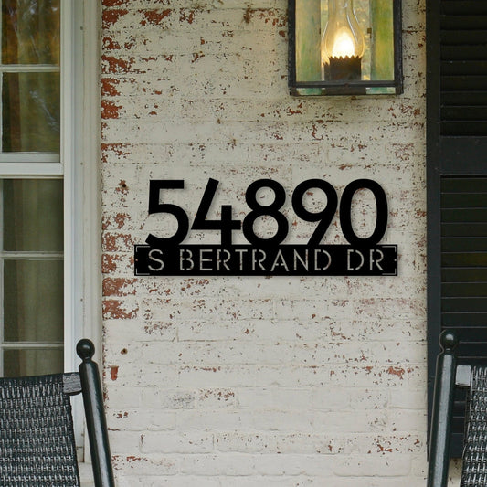 Metal Address Plaque Address Sign Metal House Numbers Custom Address Sign Home Address Sign Address Number Modern Address Sign - 8 inches - metal sign
