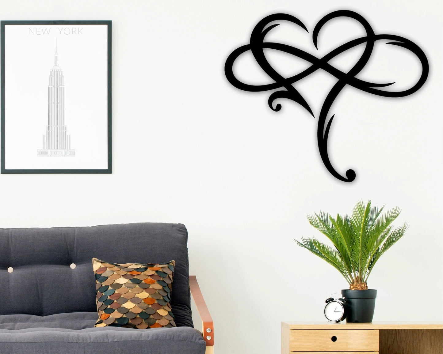 Metal Heart Infinity Sign Custom Unique Metal Wall Hanger Art Custom Decor For Home Housewarming Gift Realtor