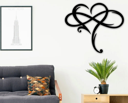 Metal Heart Infinity Sign Custom Unique Metal Wall Hanger Art Custom Decor For Home Housewarming Gift Realtor