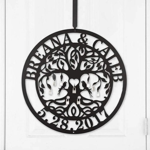 Love Locks Tree Of Life Ceremony Custom Text Metal Sign, Art, Wall Decor Laser Cut Metal Signs Custom Gift Ideas