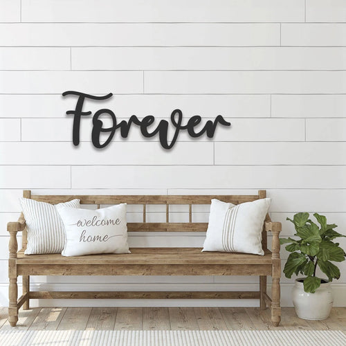 Forever Sign, Forever Cursive Word Sign, Word Wall Art, Cursive Wall Art, Wedding Gift, Farmhouse Decor, Custom Word Sign Laser Cut Metal Signs Custom Gift Ideas