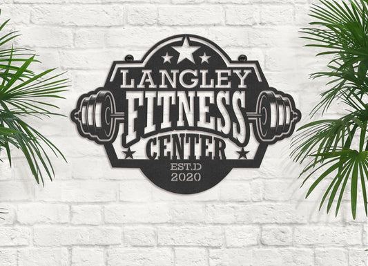 Personalized Your Name Metal Fitness Center Sign, Custom Metal Gym Sign Laser Cut Metal Signs Custom Gift Ideas - 8 inches - metal sign