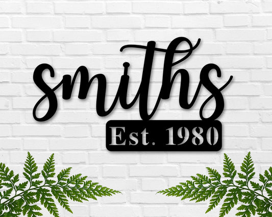 Personalized Family Name Sign, Metal Last Name Sign, Personalized Metal Name Sign, Established Last Name - metal sign