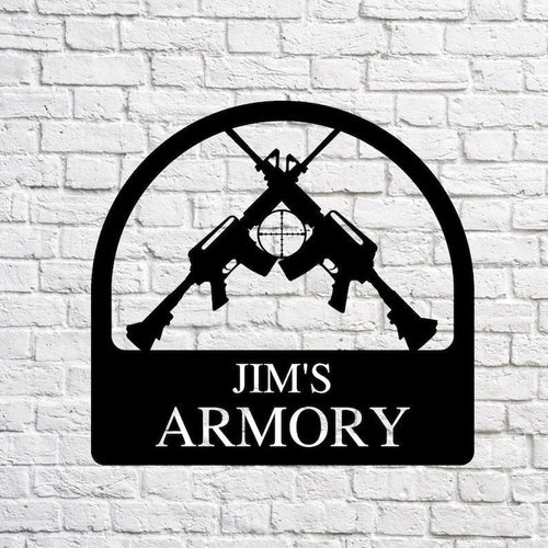 Custom Gun Sign Man Cave Sign Camp Sign Man Cave Metal Signs Man Cave Sign Personalized Gun Sign Metal Custom Man Cave Sign