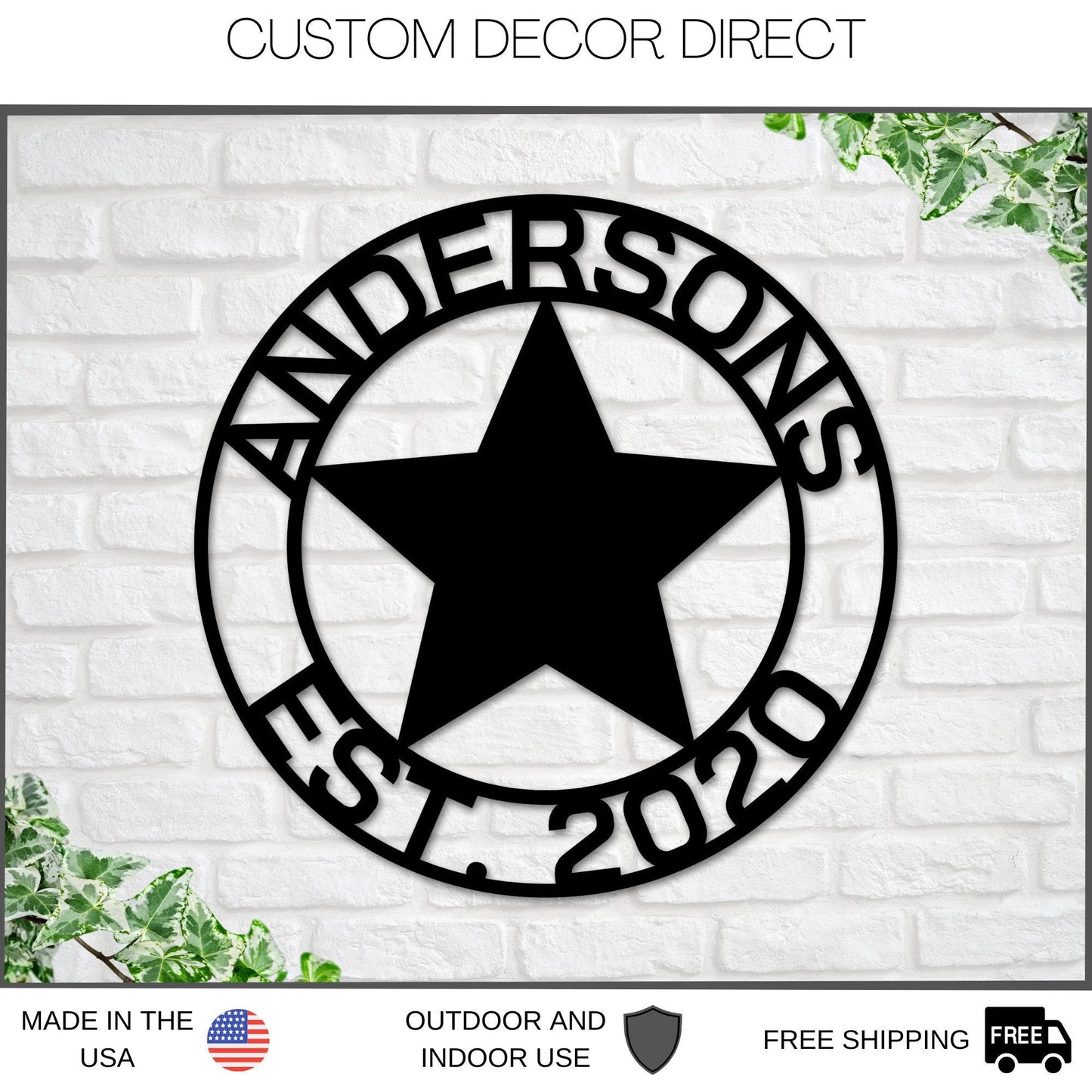 Christmas Gift, Family Name Metal Star Sign, Metal Wall Art, Housewarming Gift, Wedding Gift, Personalized Metal Wall Art, Custom Metal Sign Laser Cut Metal Signs Custom Gift Ideas