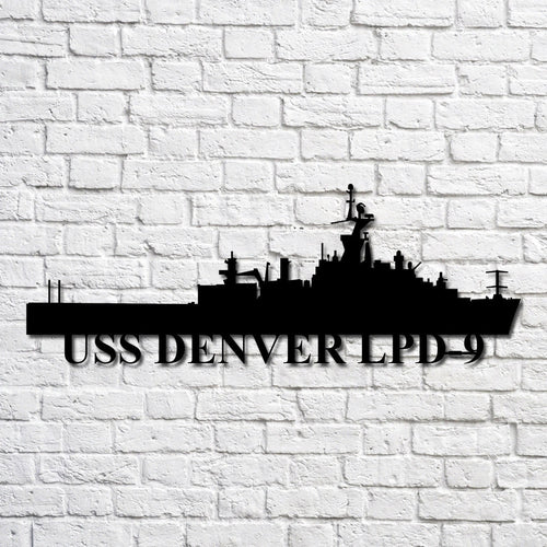 Uss Denver Lpd9 Navy Ship Metal Art, Custom Us Navy Ship Cut Metal Sign, Gift For Navy Veteran, Navy Ships Silhouette Metal Art, Navy Home Decor Laser Cut Metal Signs Custom Gift Ideas