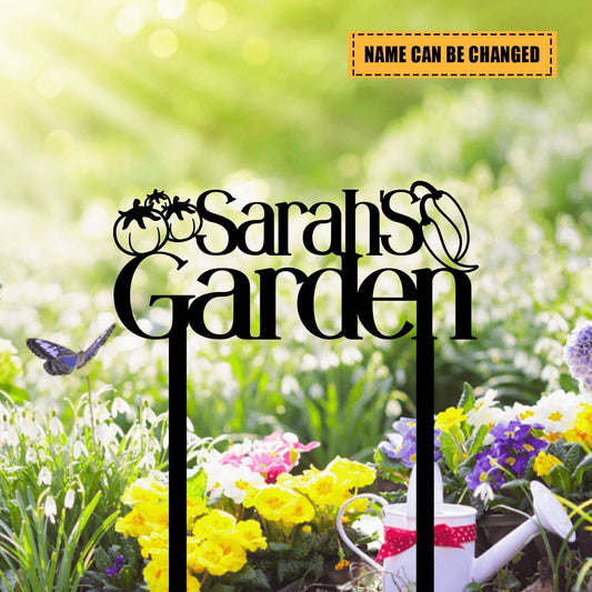 Metal Garden Sign, Custom Outdoor Garden Stake, Metal Laser Cut Metal Signs Custom Gift Ideas - 8 inches - metal sign