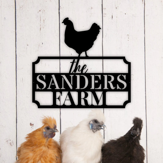 Personalized Chicken Coop Metal Sign, Custom Hen House Sign, Metal Farmhouse Signs, Metal Chicken Coop - metal sign