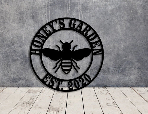 Bee Welcome Metal Sign Customizable Weatherproof Door Hanger Bee Keeper Porch Patio Garden Bee Lovers Honeycomb Honey Bee
