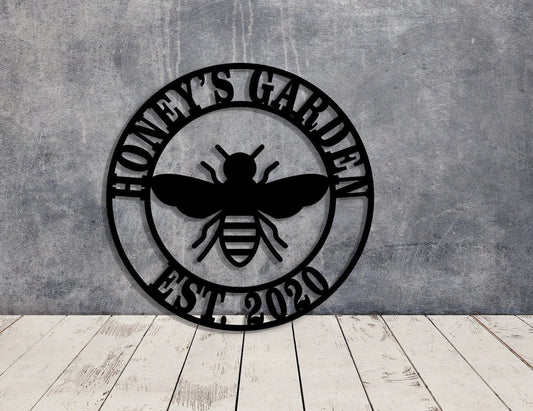 Bee Welcome Metal Sign Customizable Weatherproof Door Hanger Bee Keeper Porch Patio Garden Bee Lovers Honeycomb Honey Bee