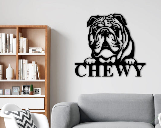 Custom Bulldog Sign, Pet Spot Sign, Bulldog Name Sign, Personalized Bulldog Sign, Custom English Bulldog - metal sign