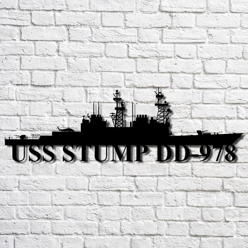 Uss Stump Dd978 Navy Ship Metal Art, Gift For Navy Veteran, Navy Ships Silhouette Metal Art, Navy Home Decor Laser Cut Metal Signs Custom Gift Ideas
