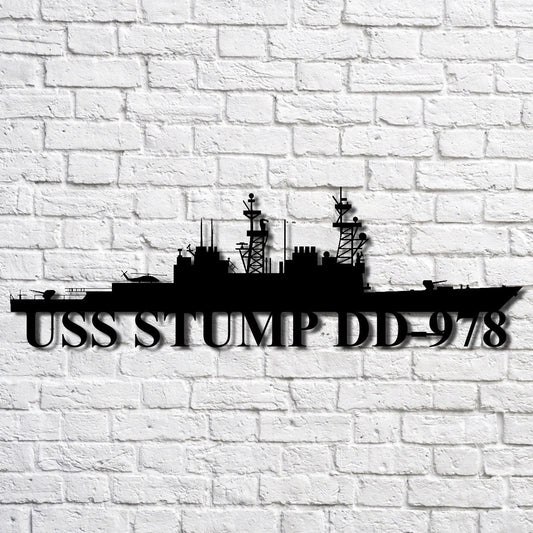 Uss Stump Dd978 Navy Ship Metal Art, Gift For Navy Veteran, Navy Ships Silhouette Metal Art, Navy Home Decor Laser Cut Metal Signs Custom Gift Ideas