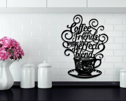 Coffee Sign Metal Breakfast Decor Laser Cut Metal Unique Kitchen Decor Custom Designs For Kitchen Unique Metal Coffee Sign - 8 inches - metal sign