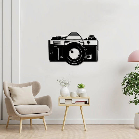 Metal Retro Camera Photographer Wall Art Decor Cut Metal Sign Laser Cut Metal Signs Custom Gift Ideas - 8 inches - metal sign