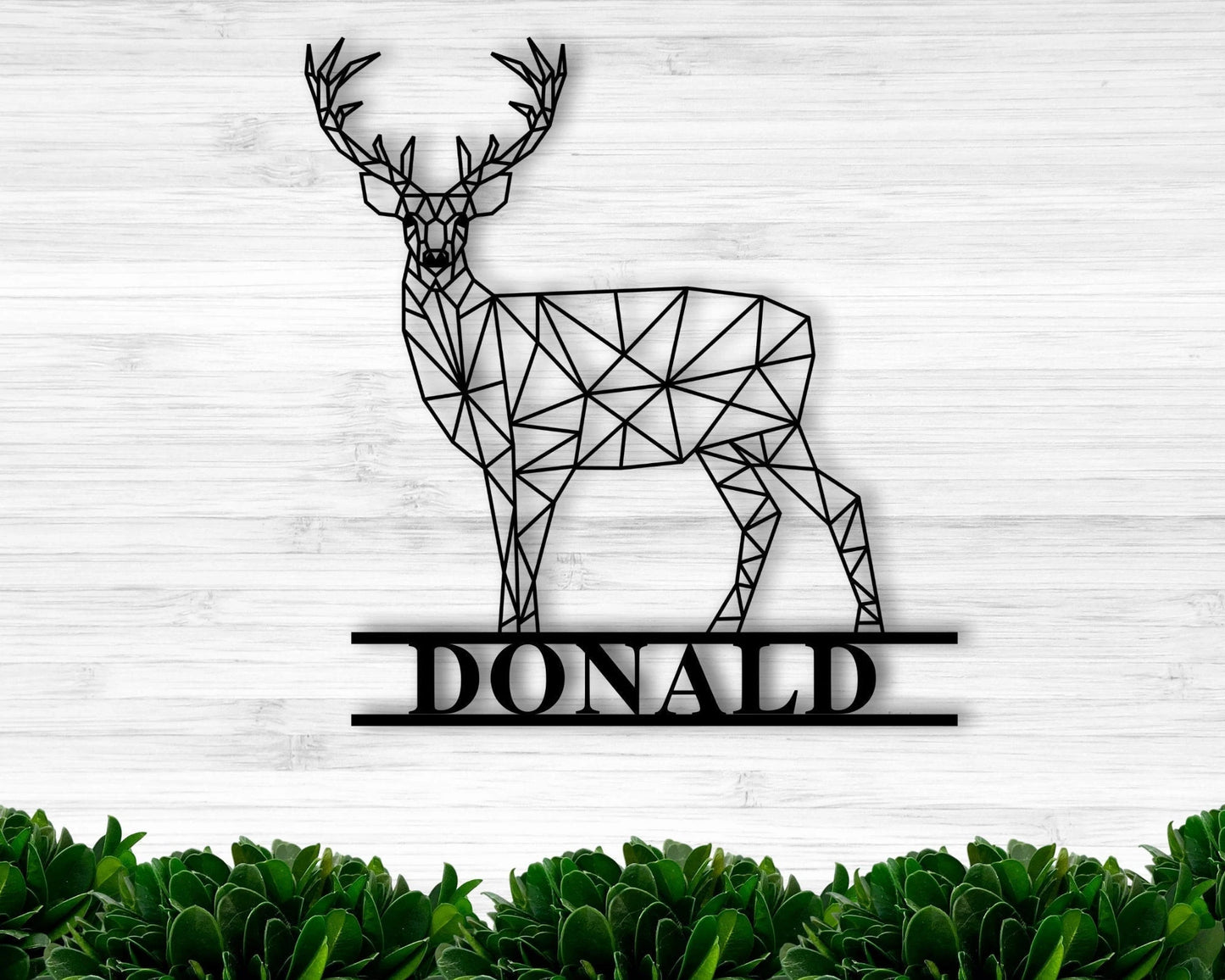 Personalized Geometric Deer Custom Deer Sign Metal Deer Sign Kids Room Decor Wildlife Decornursery Decor Wildlife Art