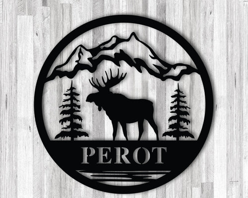 Metal Moose Sign Personalize Moose Metal Sign Last Name Moose Sign For Outdoor Personalize Metal Sign Outdoor Name Outdoor Name Sign