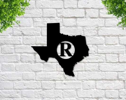 State Initial Metal Sign Initial Metal Sign State Sign State Metal Decor State Shape Custom State Wall Hang - 8 inches - metal sign