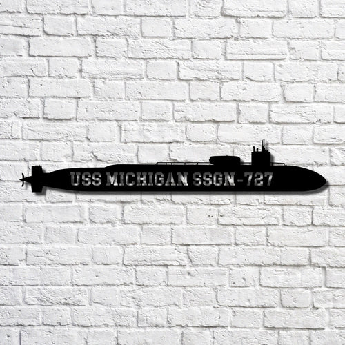 Uss Michigan Ssgn727 Navy Ship Metal Art, Custom Us Navy Ship Cut Metal Sign, Gift For Navy Veteran, Navy Ships Silhouette Metal Art, Navy Home Decor Laser Cut Metal Signs Custom Gift Ideas