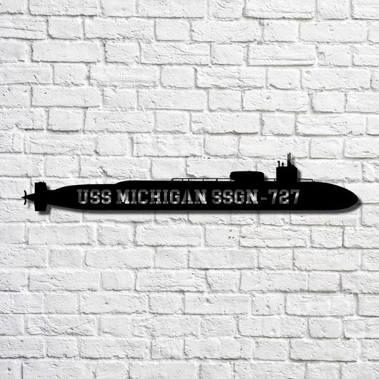 Uss Michigan Ssgn727 Navy Ship Metal Art, Custom Us Navy Ship Cut Metal Sign, Gift For Navy Veteran, Navy Ships Silhouette Metal Art, Navy Home Decor Laser Cut Metal Signs Custom Gift Ideas