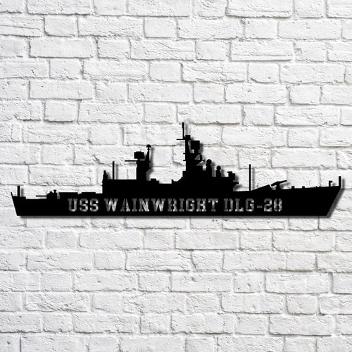 Uss Wainwright Dlg28 Navy Ship Metal Art, Custom Us Navy Ship Cut Metal Sign, Gift For Navy Veteran, Navy Ships Silhouette Metal Art, Navy Home Decor Laser Cut Metal Signs Custom Gift Ideas