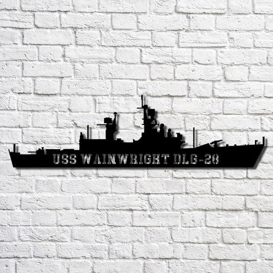Uss Wainwright Dlg28 Navy Ship Metal Art, Custom Us Navy Ship Cut Metal Sign, Gift For Navy Veteran, Navy Ships Silhouette Metal Art, Navy Home Decor Laser Cut Metal Signs Custom Gift Ideas