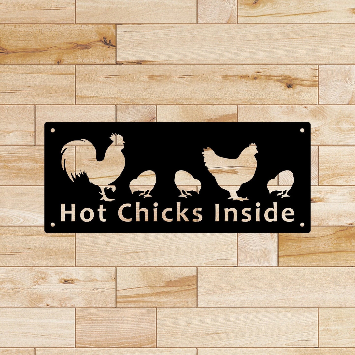 Hot Chicks Inside Metal Sign Cut Metal Sign Wall Metal Sign