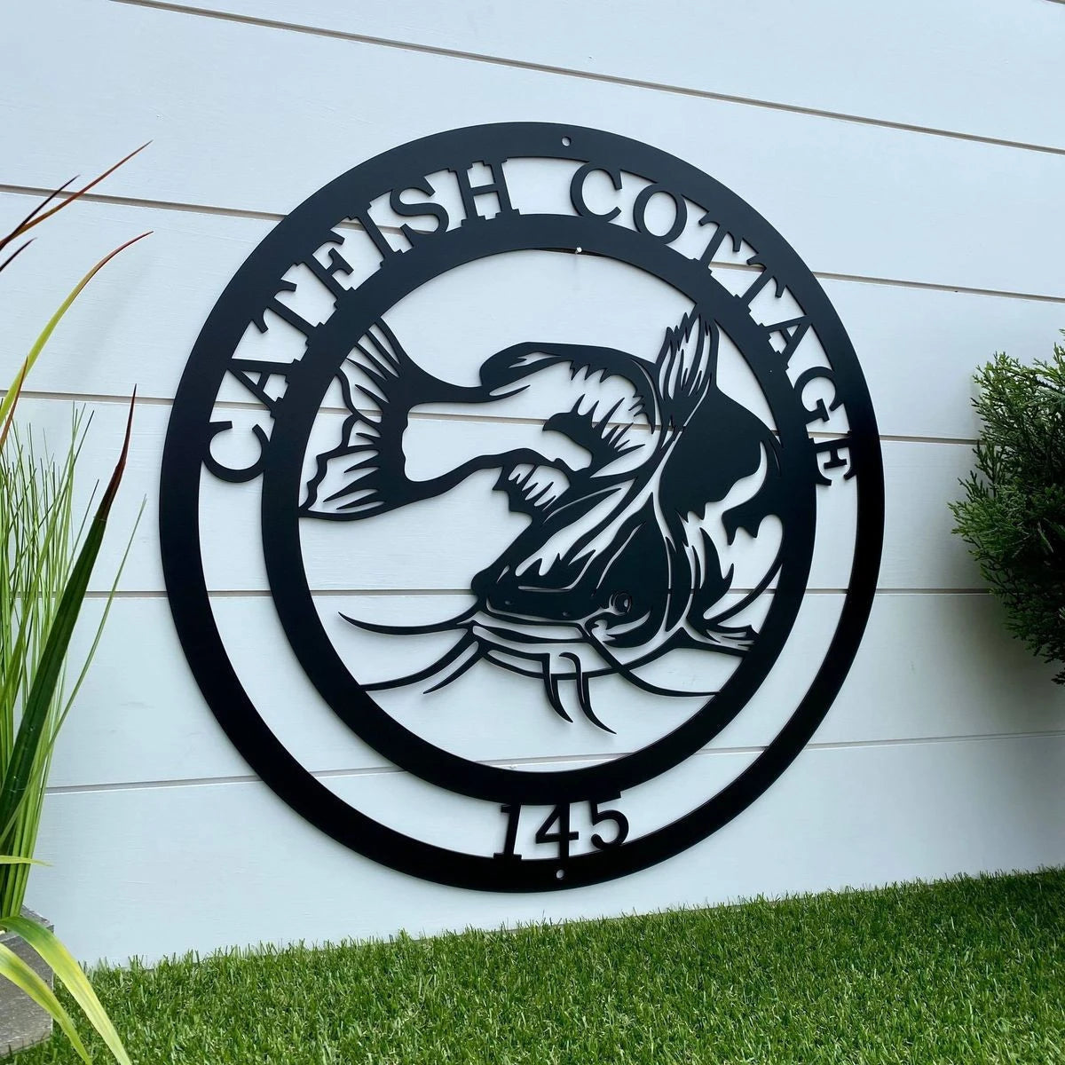 Metal Catfish Fishing Sign, Cut Metal Sign, Metal Wall Art, Metal House Sign Laser Cut Metal Signs Custom Gift Ideas