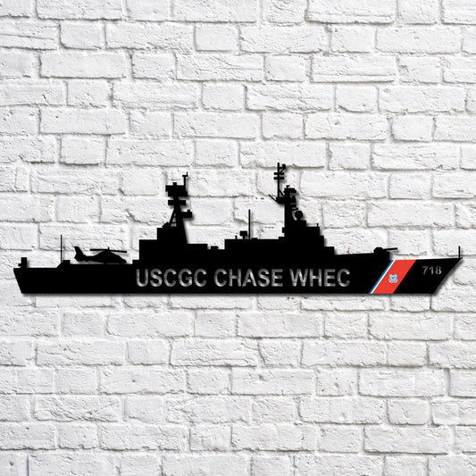Uscgc Chase Whec 718 Navy Ship Metal Art, Custom Us Navy Ship Cut Metal Sign, Gift For Navy Veteran, Navy - metal sign