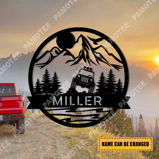 Personalized Jeep Metal Art, Off Road Metal Wall Art, Metal Laser Cut Metal Signs Custom Gift Ideas - 8 inches - metal sign