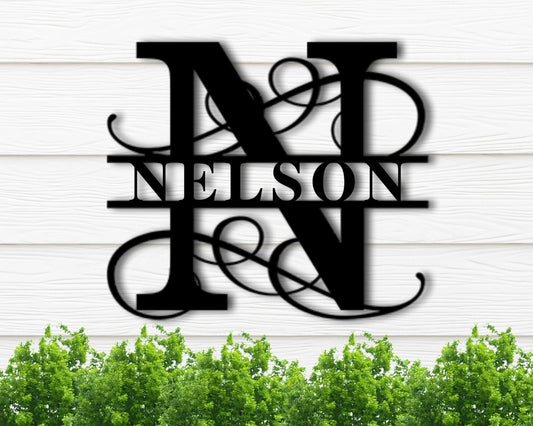 Personalized Family Name Metal Sign, Last Name Sign, Housewarming Gift, Metal Monogram, Wedding Gift - wedding detail