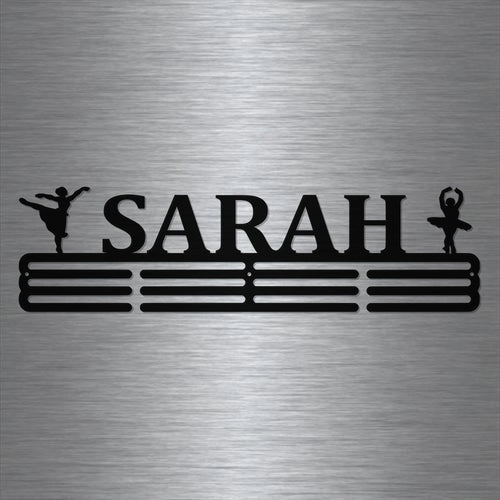 Dance Custom Name Medal Hanger Holder Display Rack 3 Rung, Cut Metal Sign, Metal Wall Art, Laser Cut Metal Signs Custom Gift Ideas