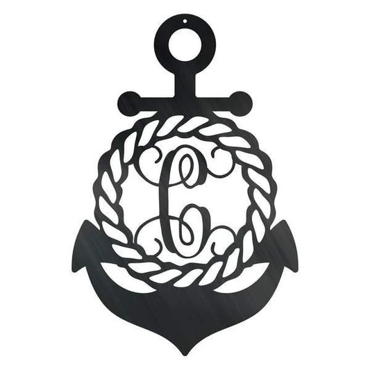Initial Anchor Monogram Customized Metal Signs, Custom Metal Sign, Custom Signs, Metal Sign, Metal Laser - metal sign