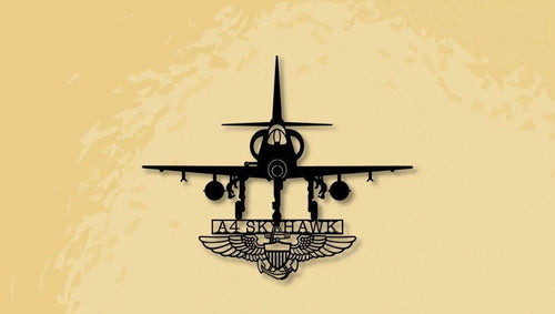 A4 Skyhawk With Naval Aviator Wings Naval Attack Aircraft Metal Sign Cut Metal Sign Wall Decor