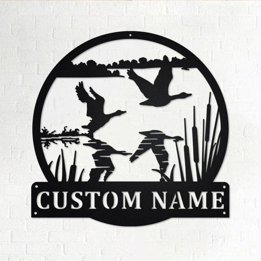 Custom Goose Taking Flight Personalized Goose Name Sign Decoration For Room Goose Custom Goose Goose Lover - 8 inches - metal sign