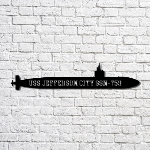 Uss Jefferson City Ssn759 Navy Ship Metal Art, Custom Us Navy Ship Cut Metal Sign, Gift For Navy Veteran, Navy Ships Silhouette Metal Art, Navy Home Decor Laser Cut Metal Signs Custom Gift Ideas
