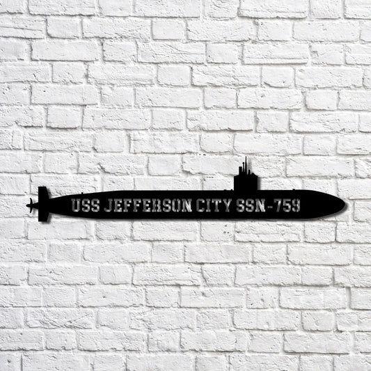 Uss Jefferson City Ssn759 Navy Ship Metal Art, Custom Us Navy Ship Cut Metal Sign, Gift For Navy Veteran - metal sign