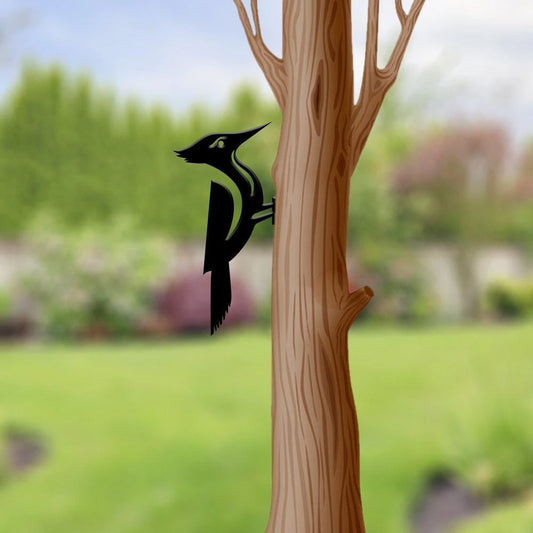 Rusty Metal Woodpecker Rusty Bird Wild Bird Art Woodland Creatures Steel Woodpecker Decoration bird Sign Garden Bird Ornament - 8 inches - metal sign