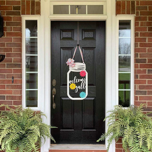 Mason Jar Outside Metal Art Cut Metal Sign Metal House Sign - 8 inches - metal sign