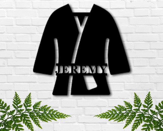 Martial Arts Metal Sign, Custom Karate Sign, Personalized Karate Monogram, Brazilian Jiujitsu Gi Sign - metal sign