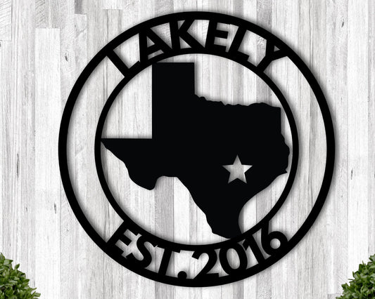 Family Name Sign Metal Texas Signs For Decor Last Name Metal Sign Texas Texas State Sign Of Texas Texas Star Metal Sign - 8 inches - metal sign
