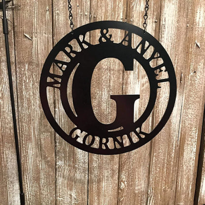 Monogram Door Sign Or Wall Decor Personalized Family Name, Cut Metal Sign, Wall Metal Sign Laser Cut Metal Signs Custom Gift Ideas