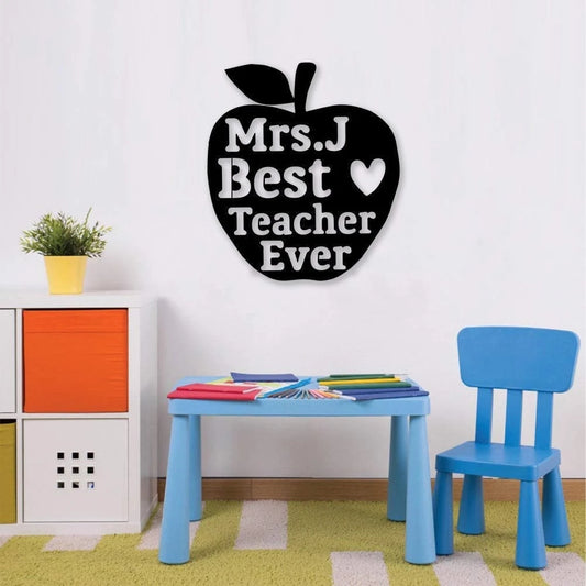 Personalized Teacher Metal Sign, Best Teacher Ever, Apple Sign For Teacher, Teacher's Day Gift, Sign For - metal sign