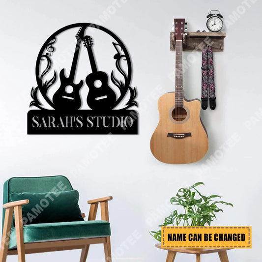 Personalized Electric Guitar, Classic Guitar Metal Art, Music Studio Wall Decoration, Metal Laser Cut Metal Signs Custom Gift Ideas - 8 inches - metal sign