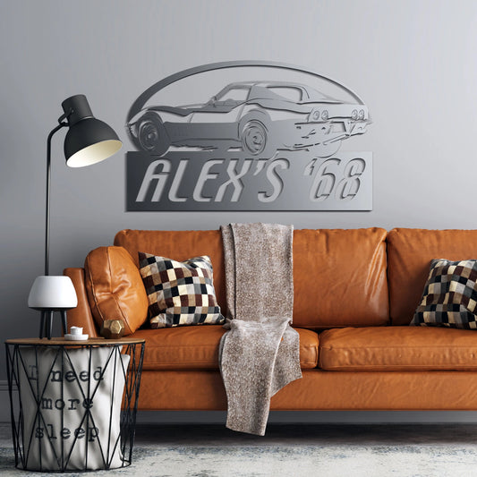 Corvette Metal Wall Decor Corvette Metal Wall Art Chevrolet Corvette Personalized Metal Sign Classic Car - metal sign