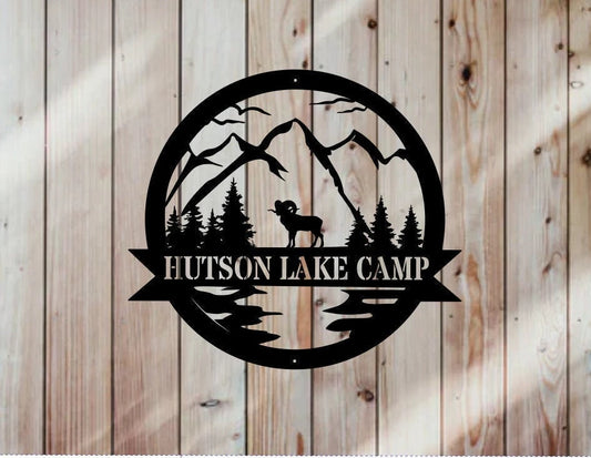 Metal Big Horn Sheep Sign Personalize Turkey Metal Sign Last Name Turkey Sign For Outdoor Personalize Metal Sign Outdoor Name - 8 inches - metal sign