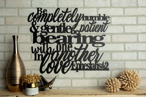 Be Completely Humble Metal Verse Cut Metal Sign Wall Metal Art
